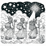 Starry Quest to Bethlehem: The Three Wise Men’s Journey - Downloadable Coloring Page