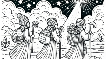 Starry Quest to Bethlehem: The Three Wise Men’s Journey - Downloadable Coloring Page