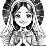 Hearts Aflame: Devoted Girl Coloring Page