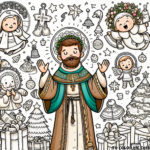 Faith and Festivity: Priest and Christmas Icons Coloring Page