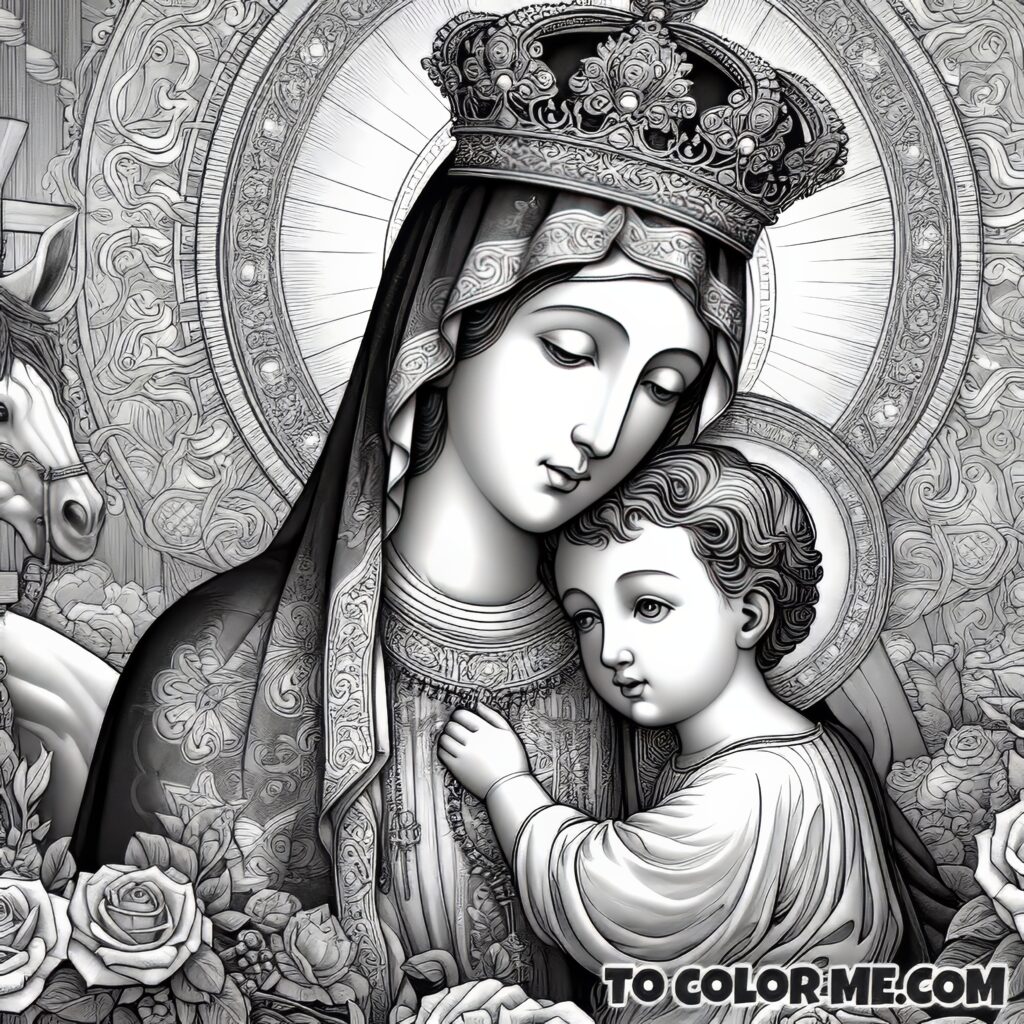 Embrace Faith with Our Lady of Good Counsel Coloring