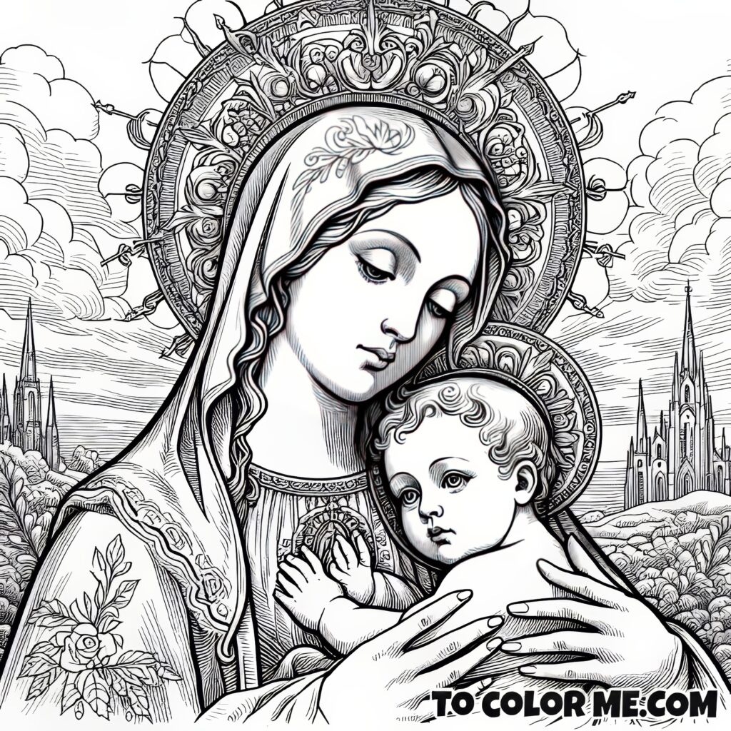 Vivid Virtue: Our Lady of Good Counsel Coloring Collection