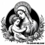Faithful Flourishes: Our Lady of Good Counsel Color-In Art