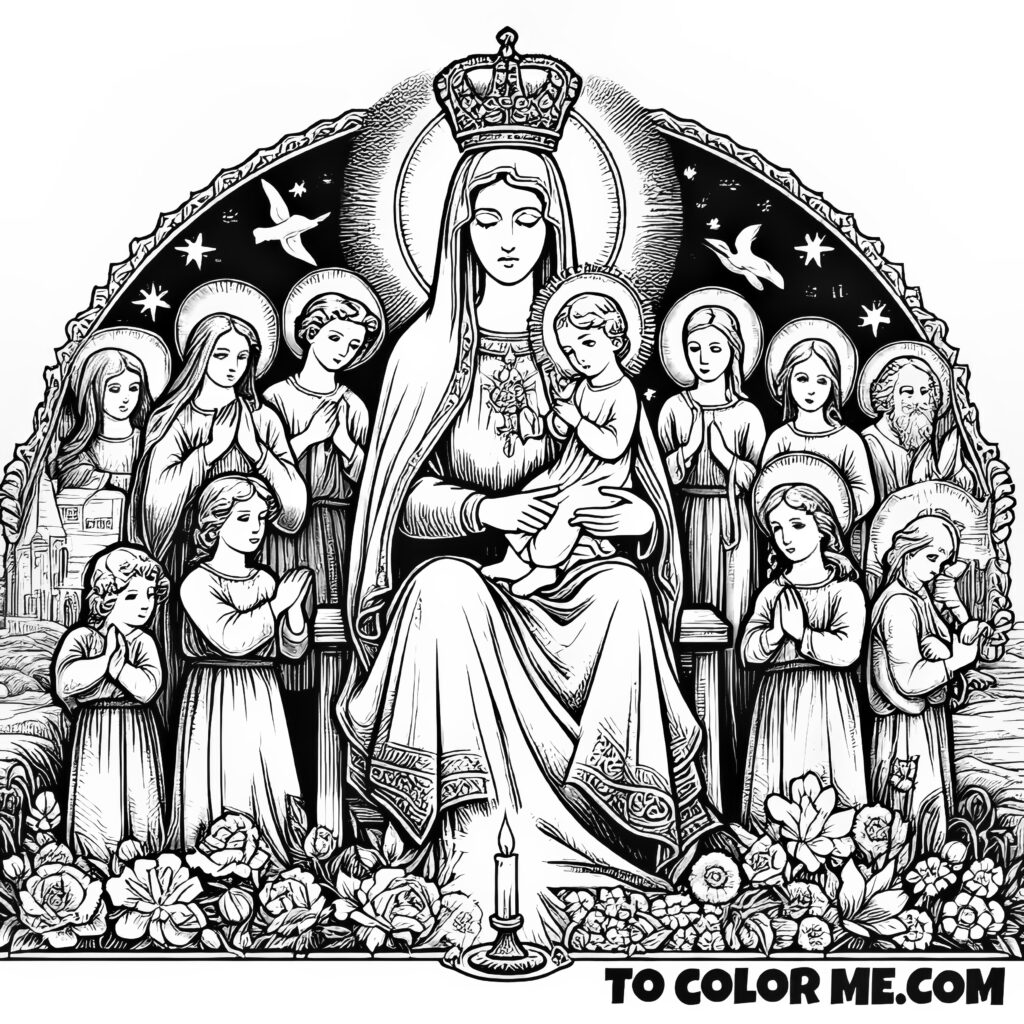 Artistic Adoration: Our Lady of Good Counsel Coloring Scenes