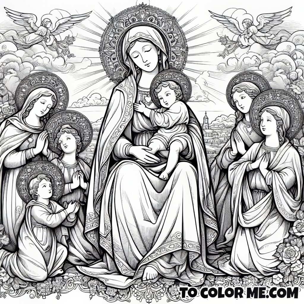 Mary’s Mantle of Colors: Good Counsel Coloring