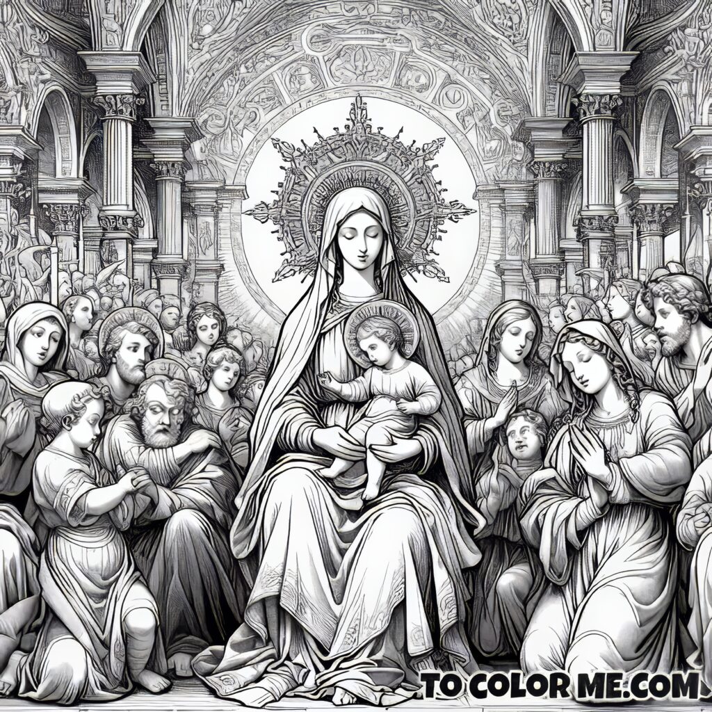 Serenity in Sketches: Our Lady of Good Counsel’s Coloring Page