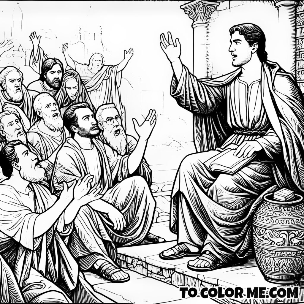 The Rejected Stone - Reflective Coloring Pages (Acts 4:8-12)