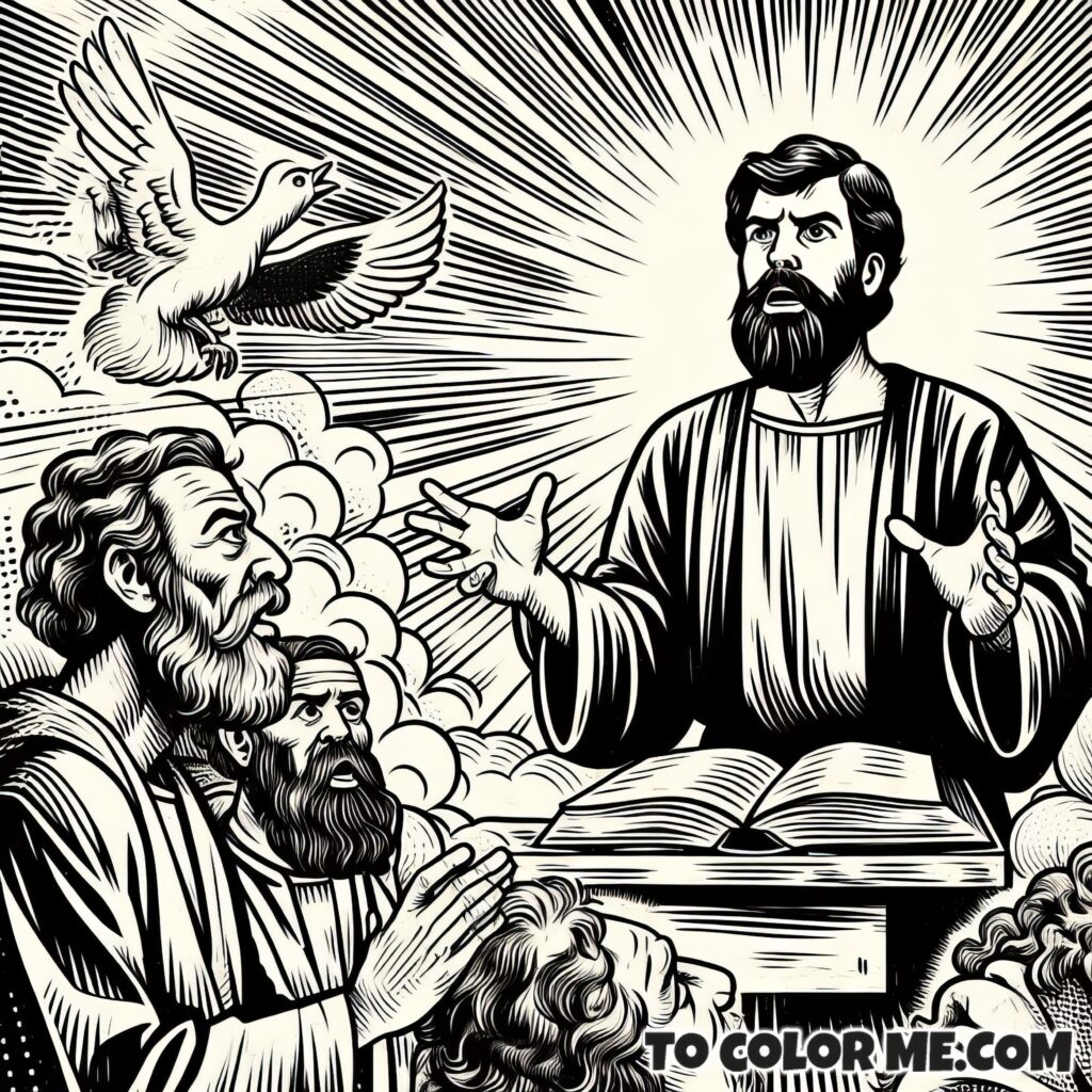 Miracle of the Lame Man - Coloring Pages (Acts 4:8-12)