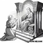 Divine Encounter: Virgin Mary and Saint Agnes - Coloring Activity