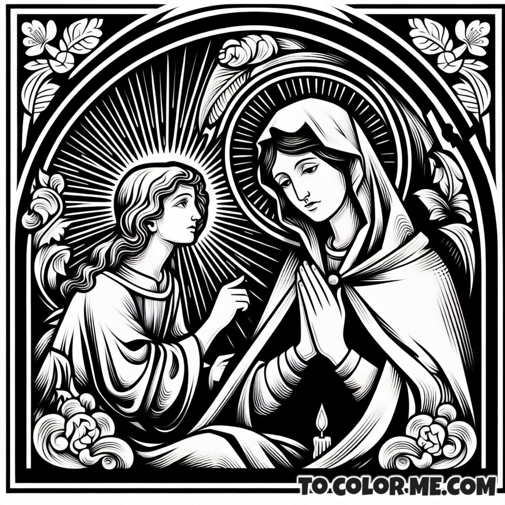 Sacred Meeting: Virgin Mary Appears to Saint Agnes - Downloadable Art