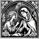 Sacred Meeting: Virgin Mary Appears to Saint Agnes - Downloadable Art