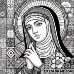 Saint Agnes of Montepulciano: Timeless Portrait to Color