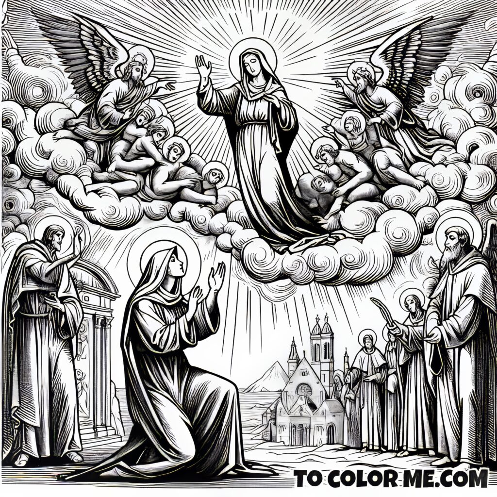 Coloring Grace: The Virgin Mary’s Appearance to Saint Agnes Scene