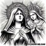 Saint Agnes’s Vision: The Virgin Mary’s Presence - Coloring Design