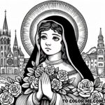 Sacred Image: Printable Coloring Portrait of Saint Agnes