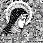 Saint Agnes’s Legacy: Montepulciano Portrait Coloring Sheet