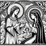 Marian Miracle: The Virgin Mary with Saint Agnes - Coloring Experience