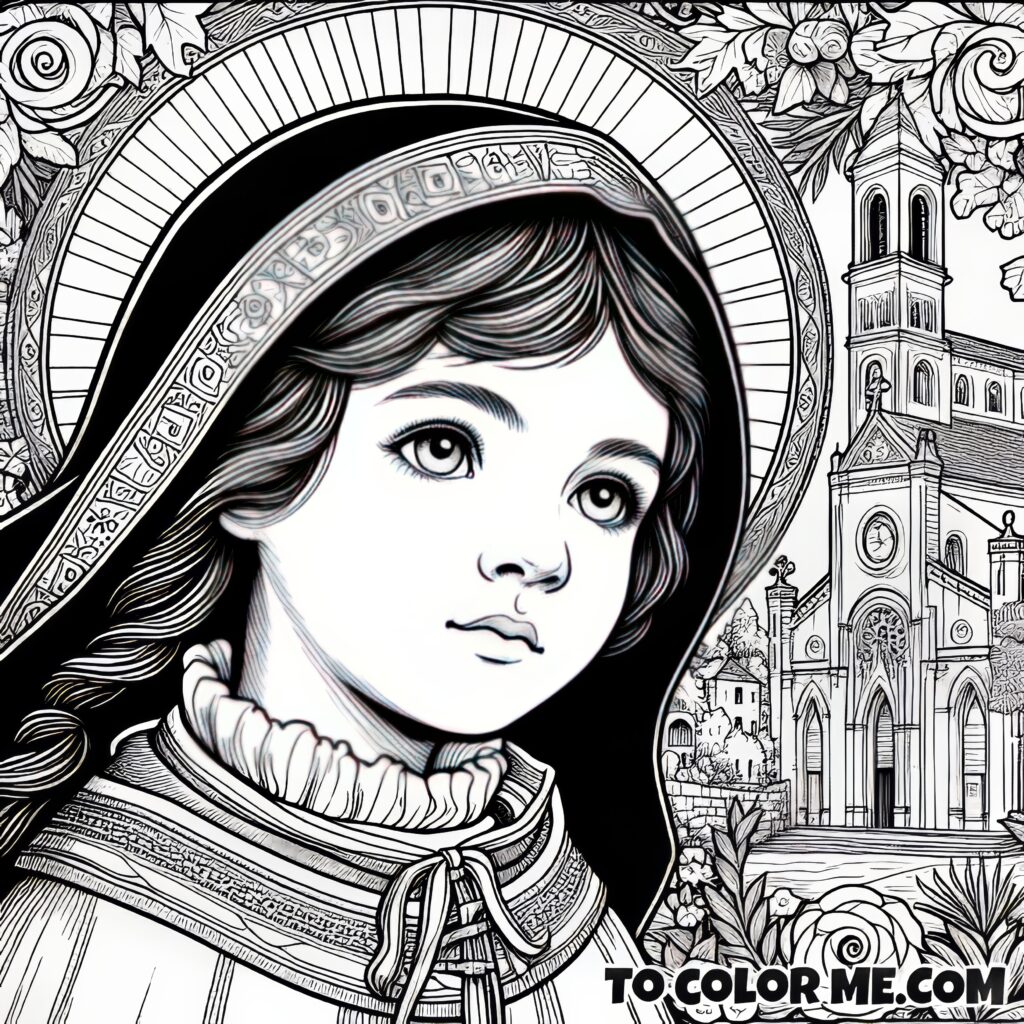 Historic Holiness: Saint Agnes Portrait Art Coloring Page