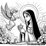 Saint Agnes’s Divine Moment: Angel Communion Scene to Color