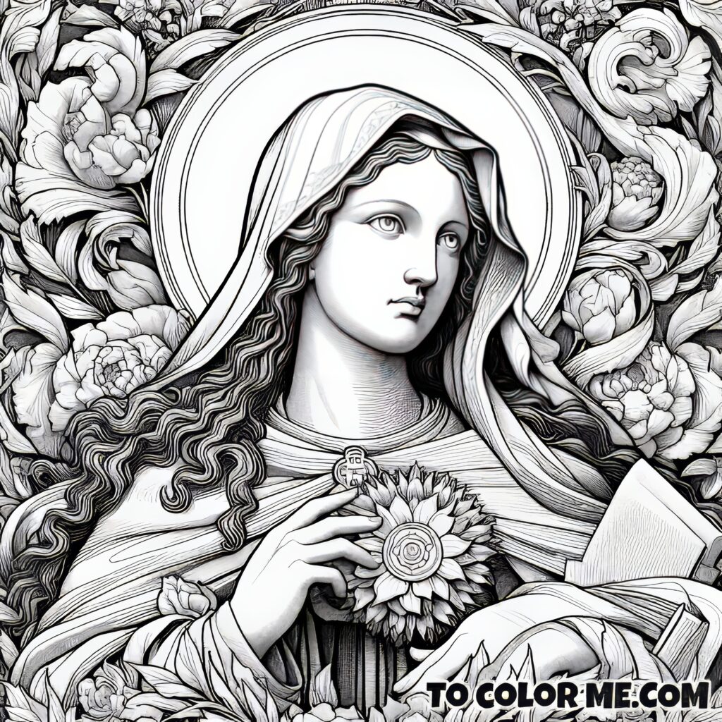 Sacred Contemplation: Coloring Saint Agnes of Montepulciano’s Portrait