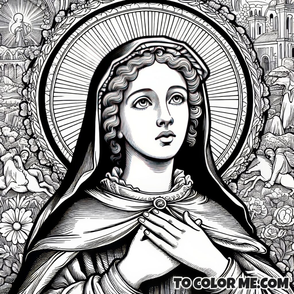 Saint Agnes’s Holy Likeness: Montepulciano Portrait to Color