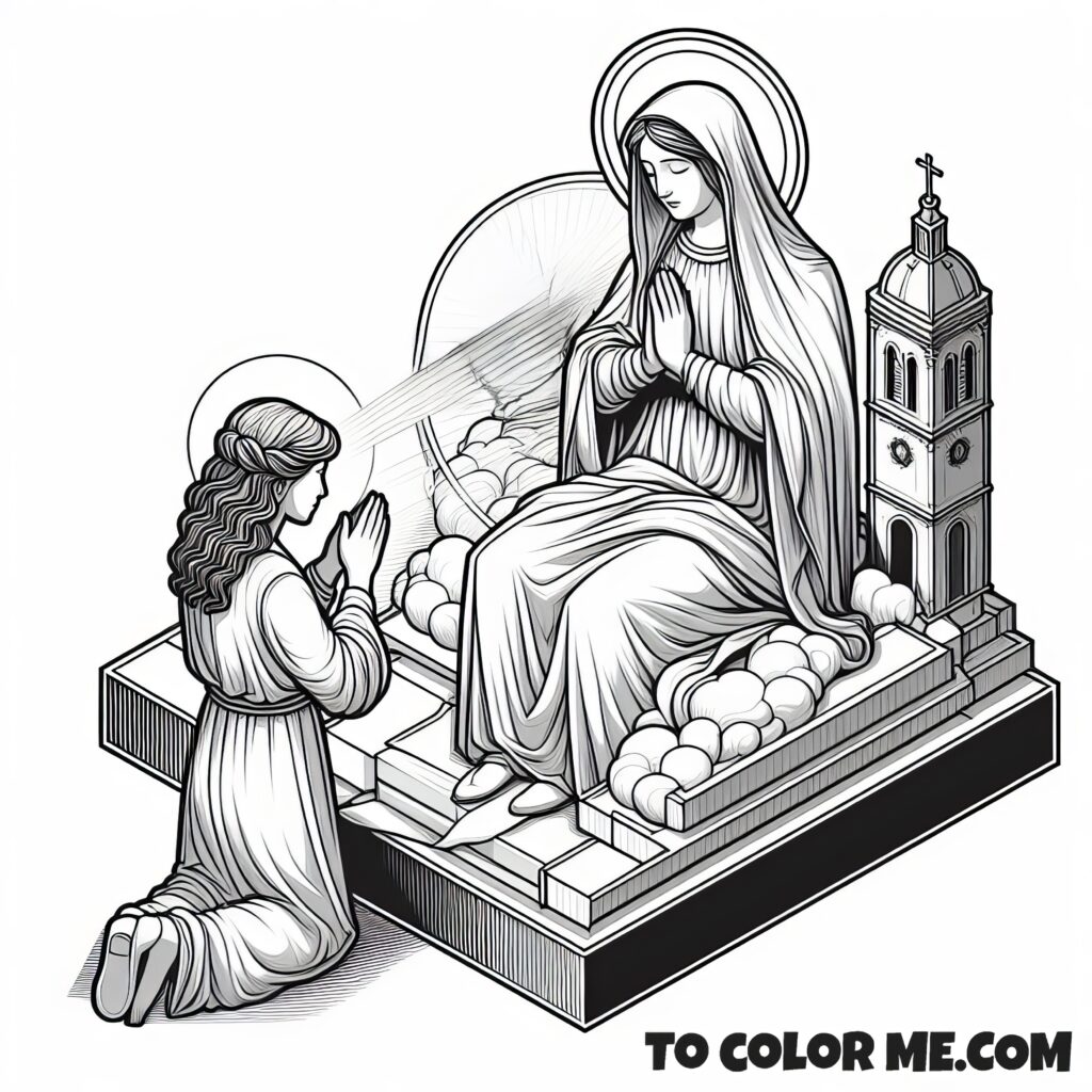 Coloring the Miracle: Mary Appears to Saint Agnes Montepulciano