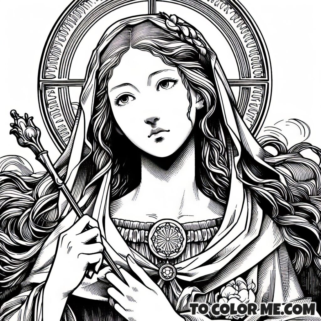 Coloring Sanctity: Portrait of Saint Agnes - Reflective Art Activity