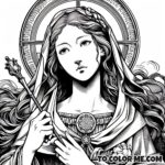 Coloring Sanctity: Portrait of Saint Agnes - Reflective Art Activity