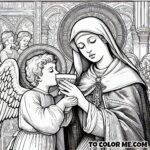 Heavenly Bread: Saint Agnes’s Angelic Communion - Coloring Sheet
