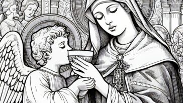 Heavenly Bread: Saint Agnes’s Angelic Communion - Coloring Sheet
