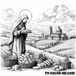 Saint Agnes of Montepulciano: Interactive Bread Miracle Coloring Experience