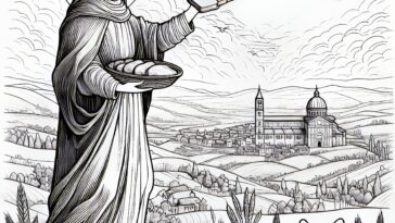Blessed Bread: Saint Agnes Miracle Coloring Page for All Ages