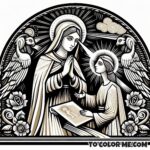 Marian Epiphany: Saint Agnes of Montepulciano’s Vision - Coloring Page