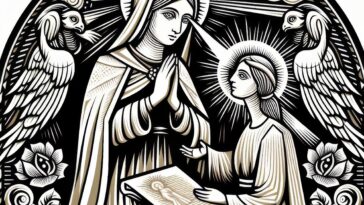 Marian Epiphany: Saint Agnes of Montepulciano’s Vision - Coloring Page