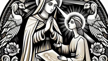 Marian Epiphany: Saint Agnes of Montepulciano’s Vision - Coloring Page