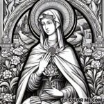 Serene Saint Agnes: Montepulciano Portrait Coloring Page