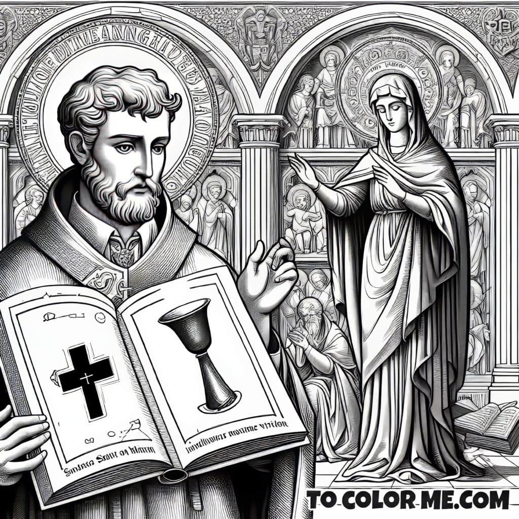 Prayers to Our Lady: Saint Anselm’s Devotion - Inspirational Coloring Page
