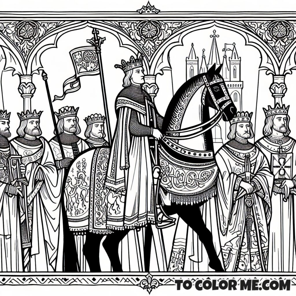 Leo IX’s Holy Rule: A Coloring Page for Kids