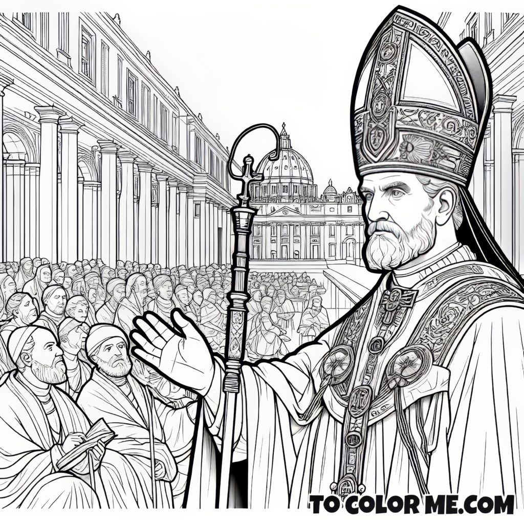 Leo IX’s Holy Mission: A Coloring Quest