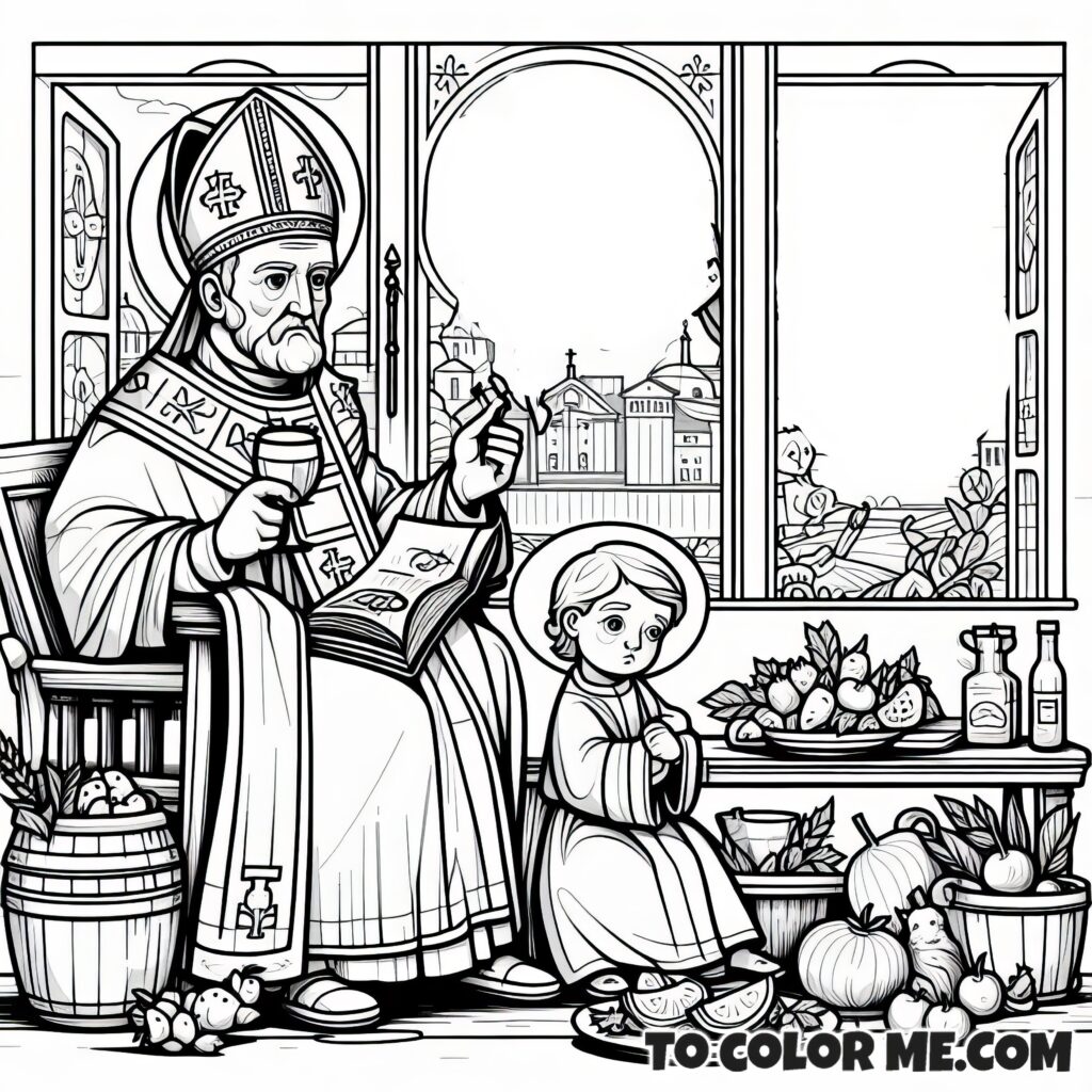 Leo IX’s Papal Decrees: A Coloring Book Page