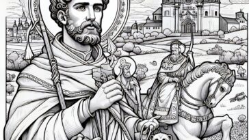 Basilica Wonders: Santo Perfecto’s Tale in Coloring Pages