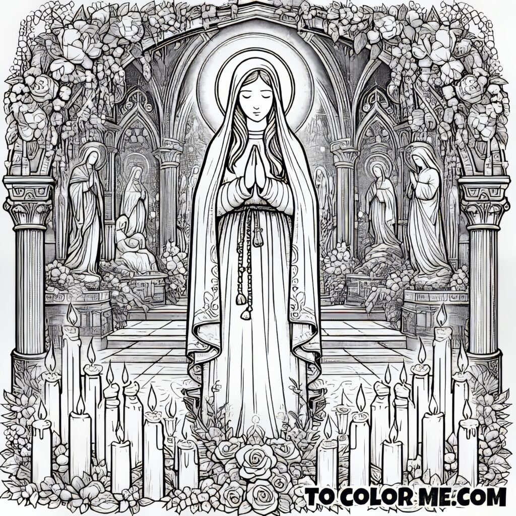 Heavenly Messages: Coloring Pages of St. Bernadette’s Life