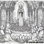 Massabielle Grotto Magic: St. Bernadette Coloring Page