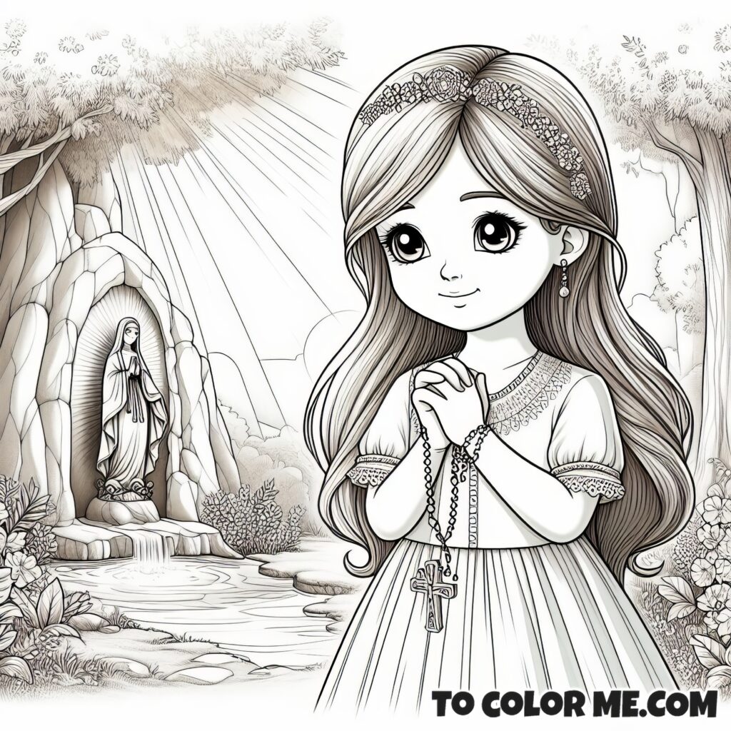 Sacred Grotto Tales: St. Bernadette Coloring Activities