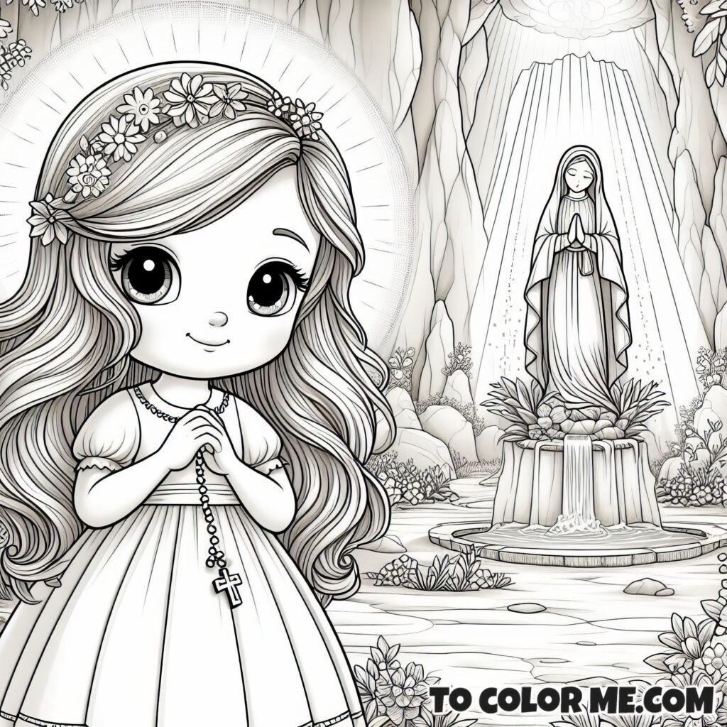Bernadette’s Heavenly Playtime: Coloring Pages for Kids