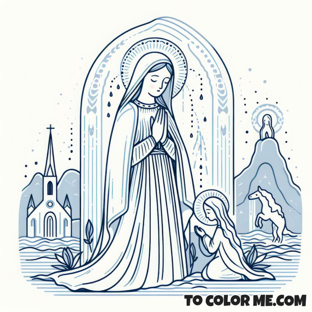 Divine Glimpses: Coloring the Visions of St. Bernadette