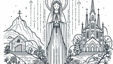 Sketching Sanctity: St. Bernadette’s Lourdes Coloring Sheets