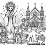 Bernadette’s Lourdes: Simple Coloring Pages for Tiny Hands
