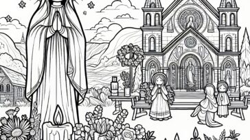 Bernadette’s Lourdes: Simple Coloring Pages for Tiny Hands