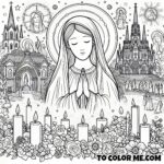 Mary’s Apparition to Bernadette: Kids’ Coloring Adventure